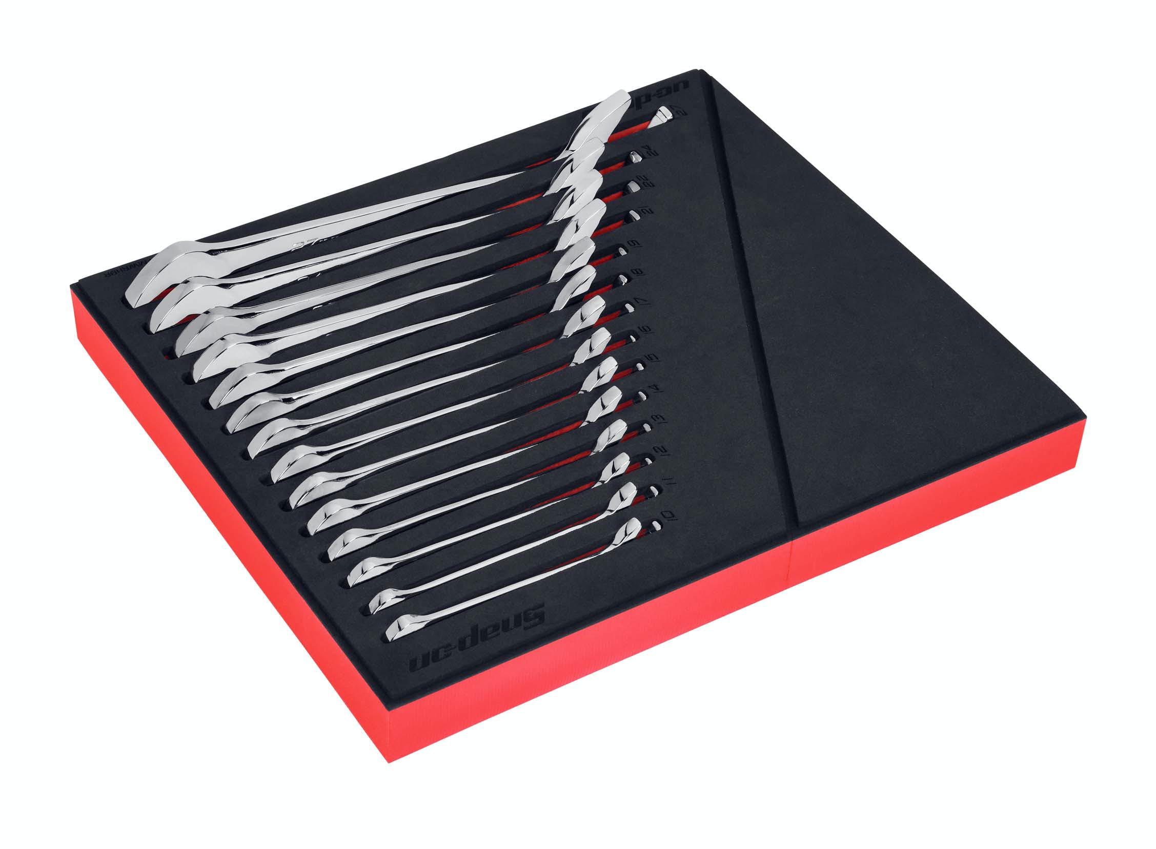 14 pc Metric Flank Drive® Plus Four-Way Angle Head Open-End Wrench Foam Set (10-27 mm) (Red) | SVSM01FBR 14 pc Metric Flank Drive® Plus Four-Way Angle Head Open-End Wrench Foam Set (10-27 mm) (Red) | SVSM01FBR